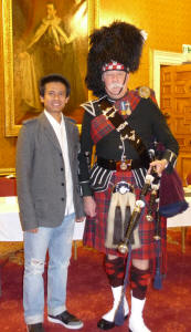 Maung from Burma with Jim at Newbattle Abbey